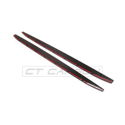 BMW M3 G80/G81 (G-Series) Pre-Preg Carbon Fibre/Carbon Fiber Side Skirt Extensions | CT Design CT Style Rocker/Sill Extensions, Side Splitters Aero Blades Body Kit | Fits 2021+ Saloon/Sedan & Touring/Wagon