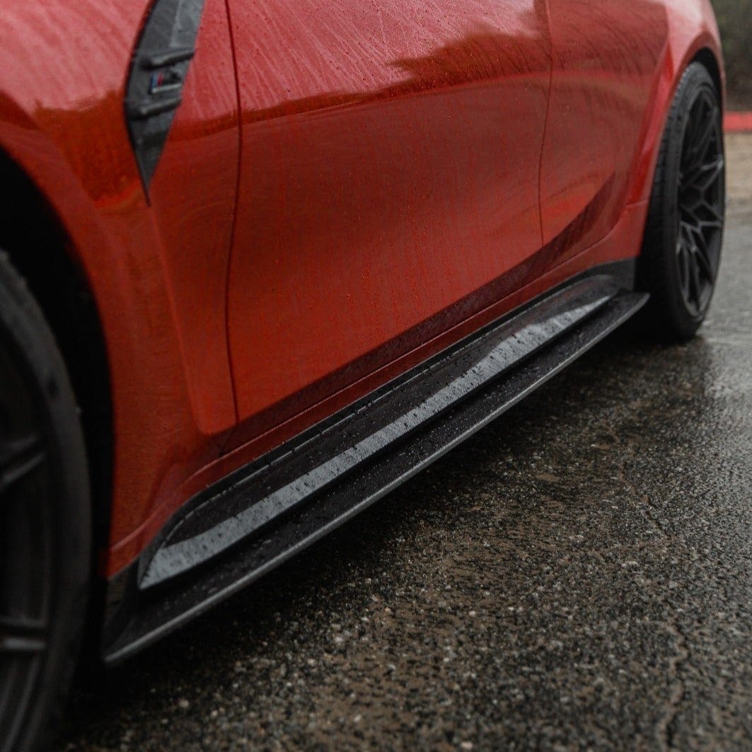 BMW M3 G80/G81 2021+ Carbon Fibre Side Skirts / Side Sills / Side Blades – Pre-Preg Dry Carbon Rocker Panel Extensions, OEM+ Direct Replacement Aero Skirts for Saloon & Touring