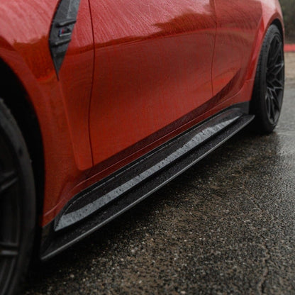 BMW M3 G80/G81 2021+ Carbon Fibre Side Skirts / Side Sills / Side Blades – Pre-Preg Dry Carbon Rocker Panel Extensions, OEM+ Direct Replacement Aero Skirts for Saloon & Touring