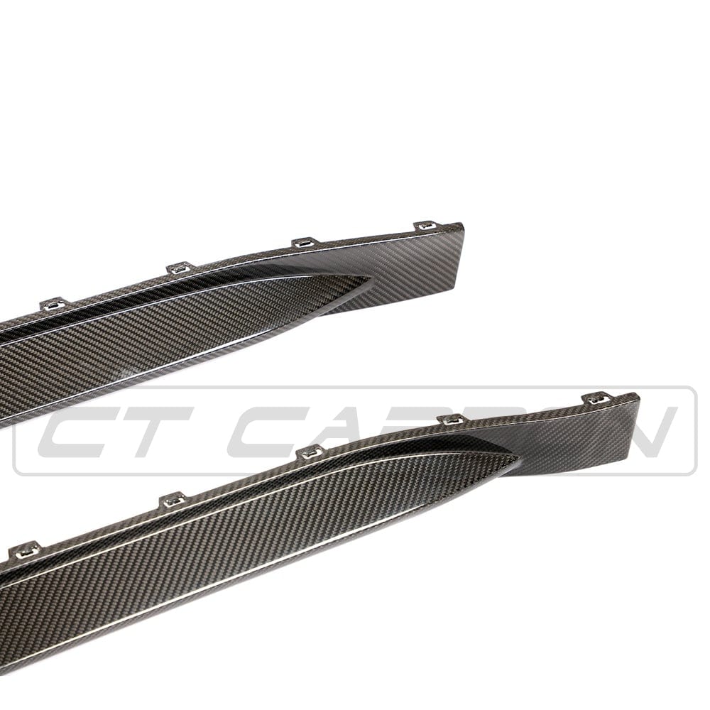 BMW M3 G80/G81 Carbon Fibre Side Skirts & Side Skirt Extensions – CT Design Replacement Rocker Trims, Sill Extensions, Side Blades, Carbon Rocker Panels – 2021+ Saloon/Sedan & Touring