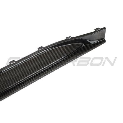 BMW M3 G80/G81 Carbon Fibre/Fiber Side Skirts – CT Design V2 Rocker Panel/Sill Replacement Side Blades (G8X Saloon/Touring 2021+) Pre-Preg Carbon Body Kit Side Skirt Extensions, Side Splitters
