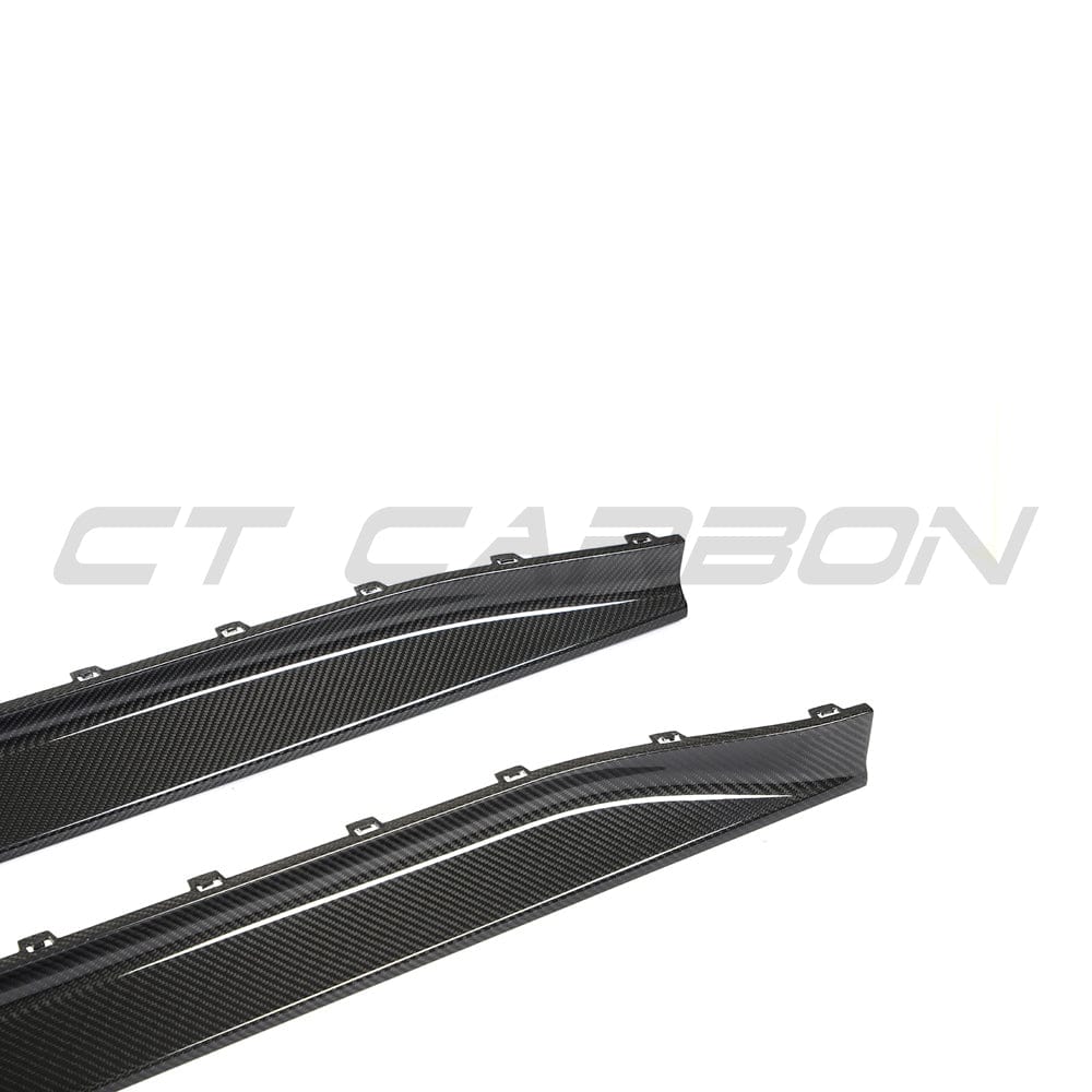 CT Carbon Pre-Preg Carbon Fibre/Carbon Fiber Side Skirt Replacement V3 for BMW M3 G80 Saloon (2021+) & G81 Touring (2022+) – Aero Sills, Side Skirt Extensions, Side Blades, Rocker Panel/Sill Extensions (Dry Carbon)