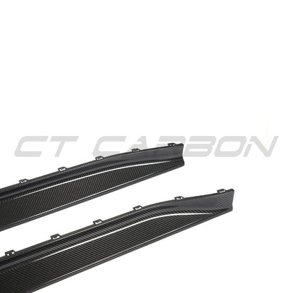 CT Carbon Pre-Preg Carbon Fibre/Carbon Fiber Side Skirt Replacement V3 for BMW M3 G80 Saloon (2021+) & G81 Touring (2022+) – Aero Sills, Side Skirt Extensions, Side Blades, Rocker Panel/Sill Extensions (Dry Carbon)