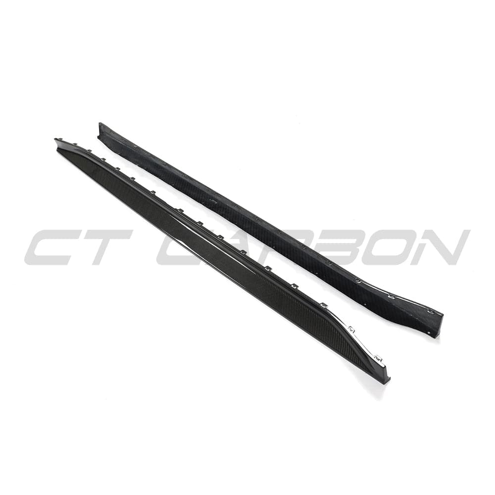 CT Carbon Pre-Preg Carbon Fibre/Carbon Fiber Side Skirt Replacement V3 for BMW M3 G80 Saloon (2021+) & G81 Touring (2022+) – Aero Sills, Side Skirt Extensions, Side Blades, Rocker Panel/Sill Extensions (Dry Carbon)