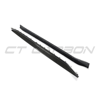 CT Carbon Pre-Preg Carbon Fibre/Carbon Fiber Side Skirt Replacement V3 for BMW M3 G80 Saloon (2021+) & G81 Touring (2022+) – Aero Sills, Side Skirt Extensions, Side Blades, Rocker Panel/Sill Extensions (Dry Carbon)