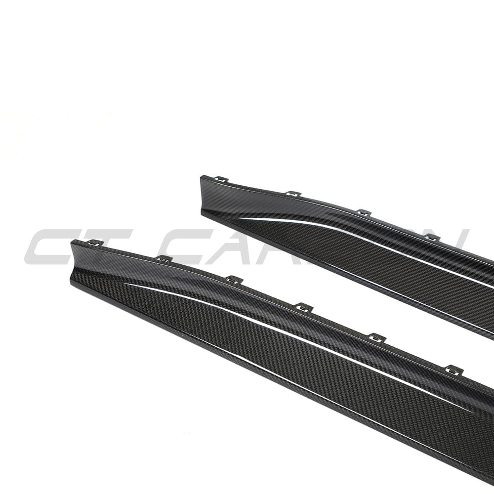 CT Carbon Pre-Preg Carbon Fibre/Carbon Fiber Side Skirt Replacement V3 for BMW M3 G80 Saloon (2021+) & G81 Touring (2022+) – Aero Sills, Side Skirt Extensions, Side Blades, Rocker Panel/Sill Extensions (Dry Carbon)