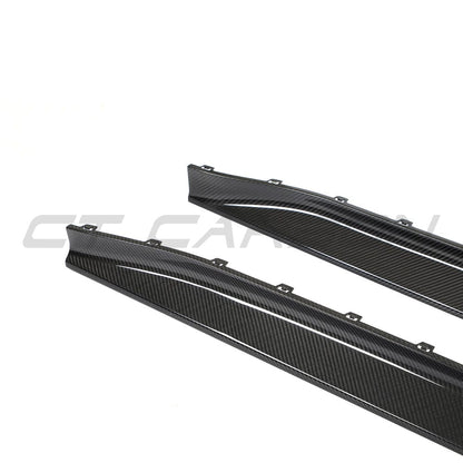 CT Carbon Pre-Preg Carbon Fibre/Carbon Fiber Side Skirt Replacement V3 for BMW M3 G80 Saloon (2021+) & G81 Touring (2022+) – Aero Sills, Side Skirt Extensions, Side Blades, Rocker Panel/Sill Extensions (Dry Carbon)