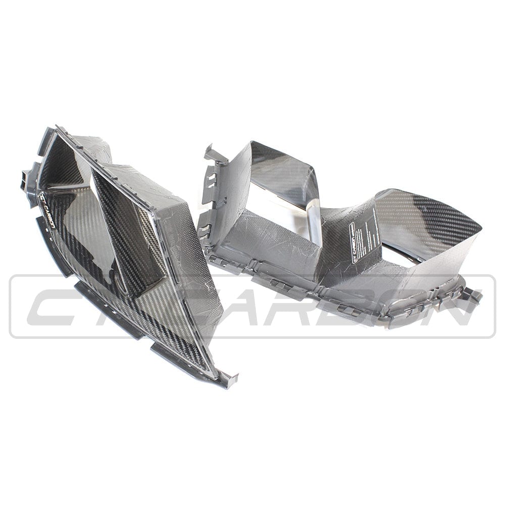 BMW M3/M4 G8X (G80 G81 G82 G83) Front Bumper Air Duct Inserts/Vents/Inlets/Intakes - Pre-Preg Carbon Fibre/Carbon Fiber - MP M Performance Style - 2021+ - CT Carbon OEM+ Vent Trim/Covers Air Channels
