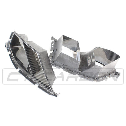 BMW M3/M4 G8X (G80 G81 G82 G83) Front Bumper Air Duct Inserts/Vents/Inlets/Intakes - Pre-Preg Carbon Fibre/Carbon Fiber - MP M Performance Style - 2021+ - CT Carbon OEM+ Vent Trim/Covers Air Channels