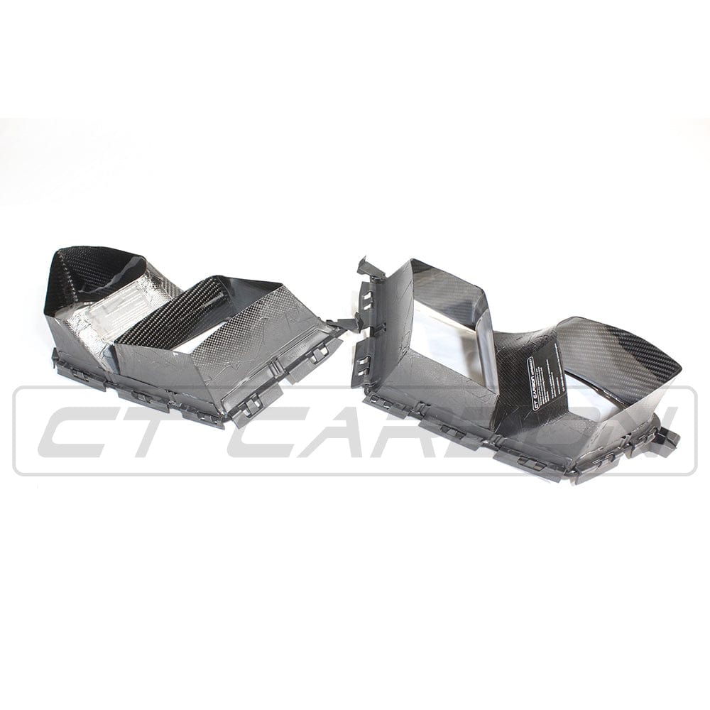 BMW M3/M4 G8X (G80 G81 G82 G83) Front Bumper Air Duct Inserts/Vents/Inlets/Intakes - Pre-Preg Carbon Fibre/Carbon Fiber - MP M Performance Style - 2021+ - CT Carbon OEM+ Vent Trim/Covers Air Channels