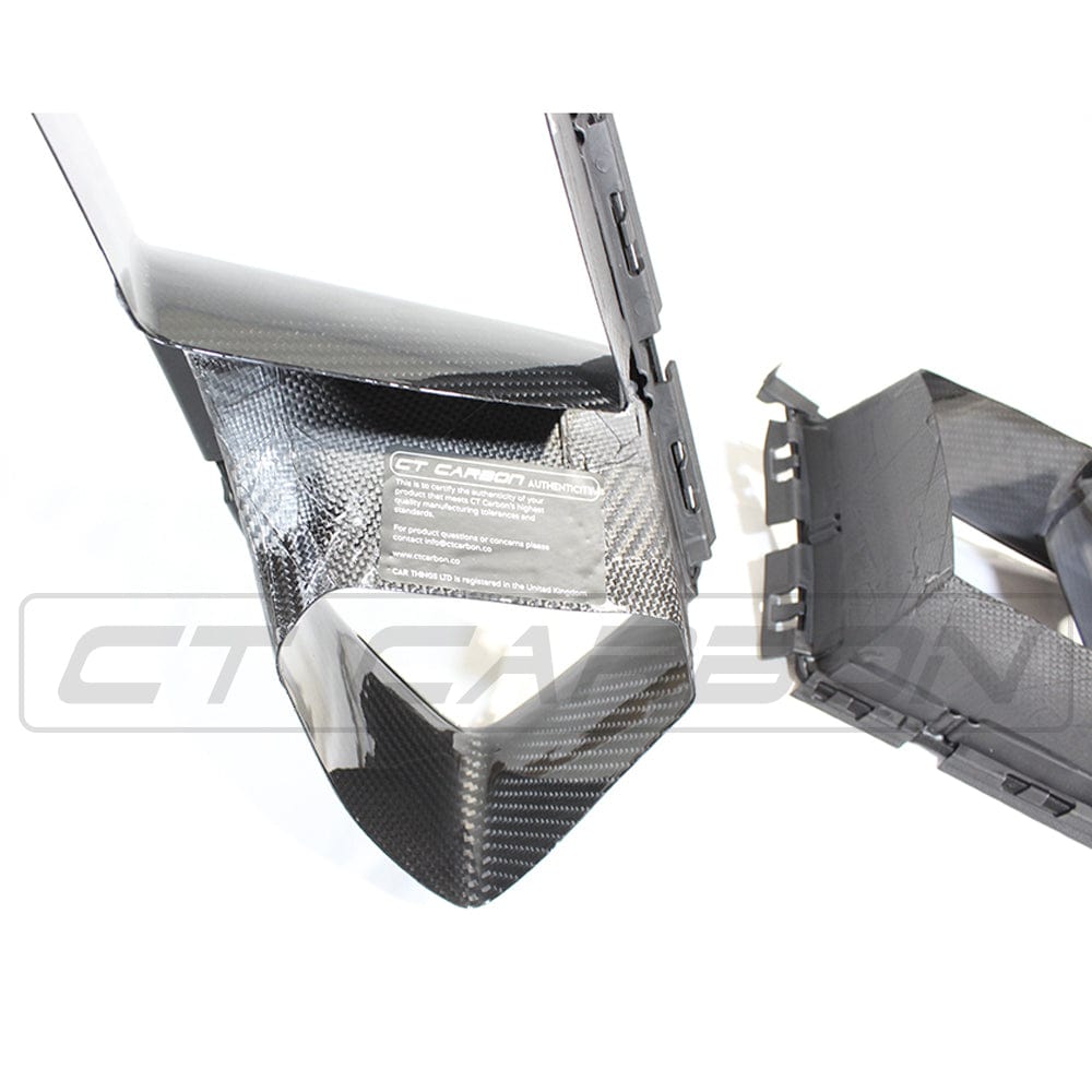 BMW M3/M4 G8X (G80 G81 G82 G83) Front Bumper Air Duct Inserts/Vents/Inlets/Intakes - Pre-Preg Carbon Fibre/Carbon Fiber - MP M Performance Style - 2021+ - CT Carbon OEM+ Vent Trim/Covers Air Channels