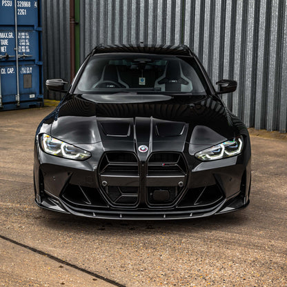 BMW M3/M4 G80 G81 G82 G83 Front Lip / Front Splitter / Front Spoiler – CT Style Pre-Preg Carbon Fibre (Dry Carbon Look) Aero Valance | G8X 2021+ | M3 Touring G81 | Carbon Fiber | Saloon Coupe Convertible | Front Bumper Lip | UK Stock
