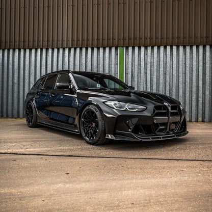 BMW M3/M4 G80 G81 G82 G83 Front Lip / Front Splitter / Front Spoiler – CT Style Pre-Preg Carbon Fibre (Dry Carbon Look) Aero Valance | G8X 2021+ | M3 Touring G81 | Carbon Fiber | Saloon Coupe Convertible | Front Bumper Lip | UK Stock