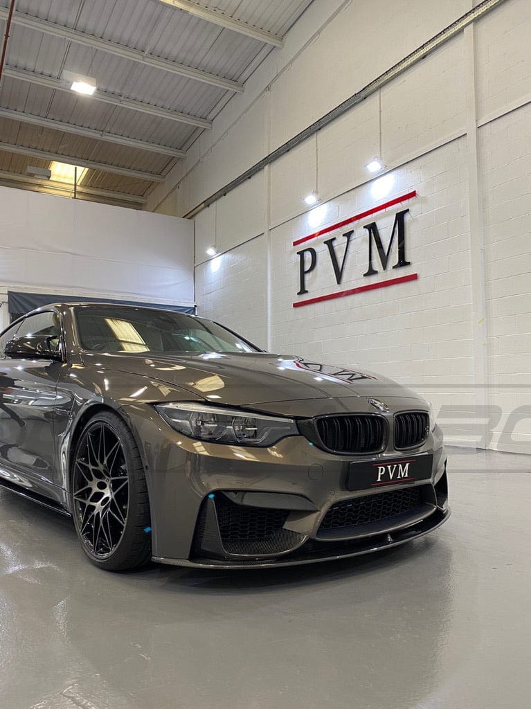 BMW M4 F82 Coupe 2014-2020 Full Carbon Fibre/Fiber Body Kit – M Performance / MP Style Aero Pack: Front Splitter, Side Skirts, Rear Diffuser, V Style Boot Spoiler – Gloss Real Carbon Lip Kit