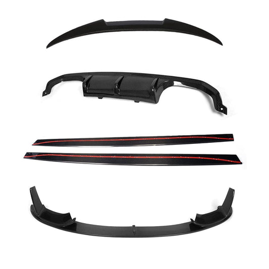 BMW M4 F83 Convertible/Cabrio/Cabriolet Carbon Fibre/Fiber Body Kit V2 – Gloss CFRP M Performance Style Aero Pack: Front Lip Splitter, Side Skirts, Rear Diffuser, Boot Spoiler – 2014–2020 F8x