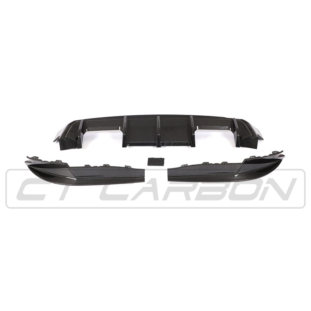 BMW M4 G82/G83 (2021+) Carbon Fibre/Fiber Rear Diffuser Valance – CT Design Pre-Preg Rear Bumper Insert, Rear Apron, Rear Splitter, Lower Bumper Aero Upgrade (Coupe & Convertible)