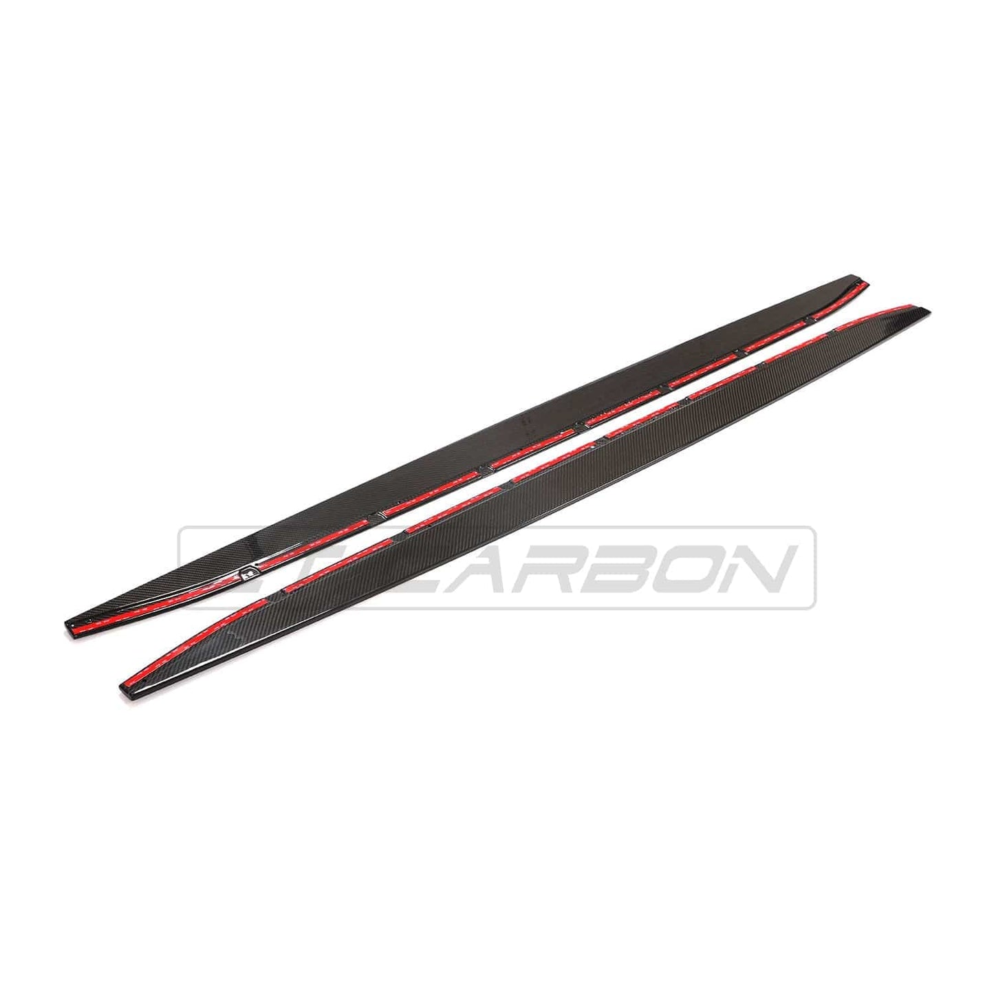 BMW M4 G82/G83 Carbon Fibre (Carbon Fiber) Side Skirt Extensions by CT Design - Carbon Side Blades/Aero Side Splitters/Rocker Panel Sill Extensions | 2x2 Twill Pre-Preg Gloss | Fits 2021+ M4 Coupe & Convertible (RWD & xDrive, Base & Competition) | OEM+