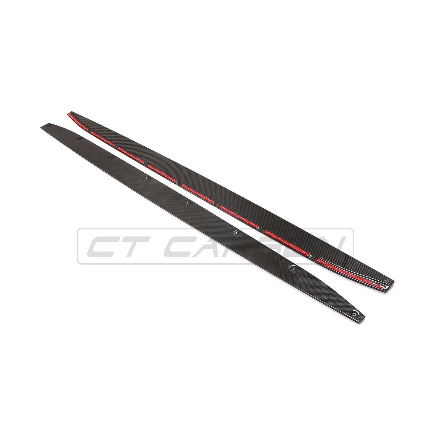 BMW M4 G82/G83 Carbon Fibre (Carbon Fiber) Side Skirt Extensions by CT Design - Carbon Side Blades/Aero Side Splitters/Rocker Panel Sill Extensions | 2x2 Twill Pre-Preg Gloss | Fits 2021+ M4 Coupe & Convertible (RWD & xDrive, Base & Competition) | OEM+