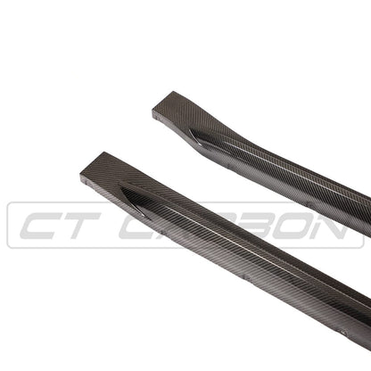 BMW M4 G82/G83 Carbon Fibre Side Skirts – CT Style Prepreg Dry Carbon Sill Extensions/Rocker Panel Covers/Side Splitters/Side Blades | 2021+ Coupe & Convertible | OEM+ Replacement Aero Kit, BMW Performance Style by CT Design