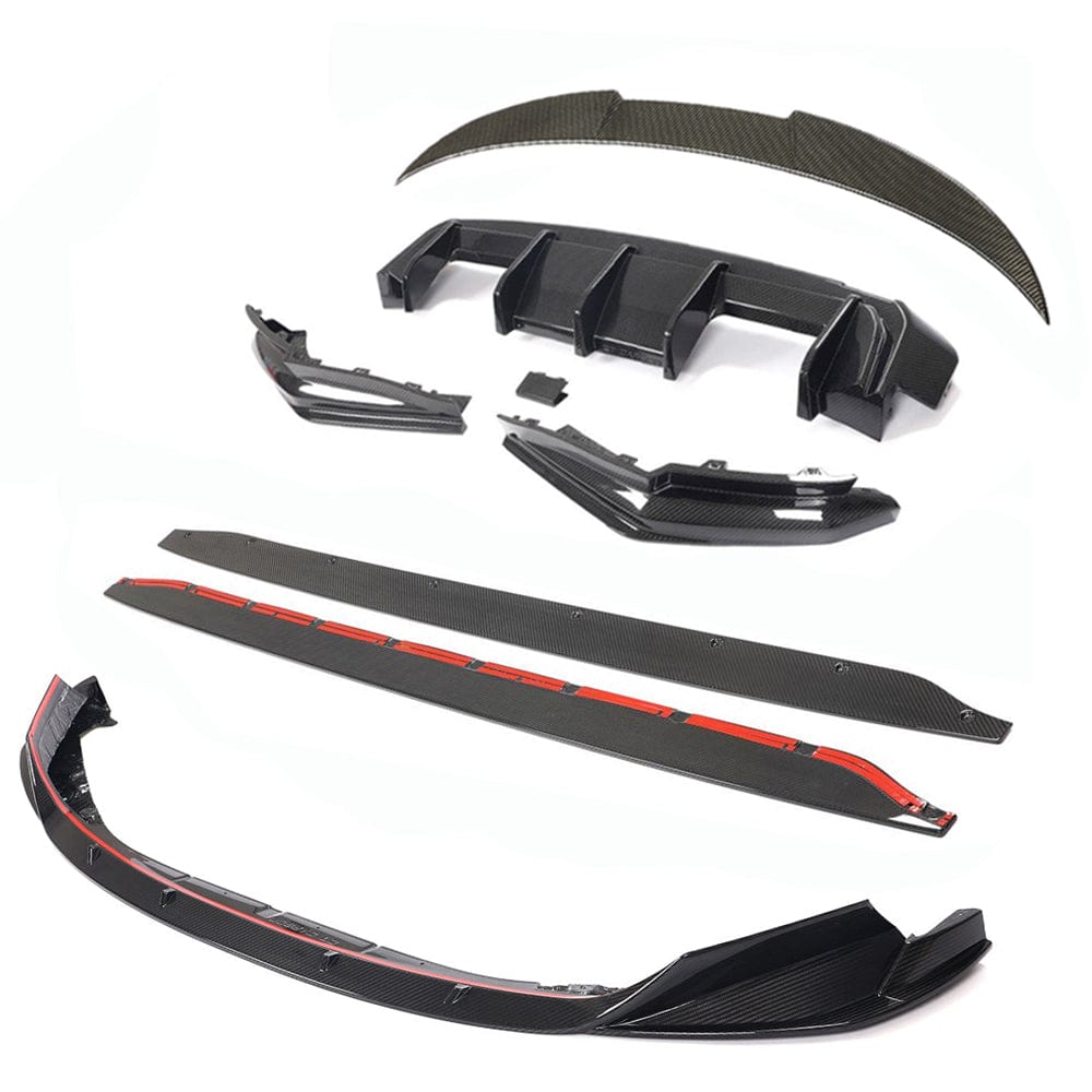 BMW M4 G83/G8X Convertible/Cabriolet Dry Carbon Fibre/Fiber Full Aero Body Kit V2 by CT Design, Prepreg CFRP Front Lip Splitter, Side Skirts, Rear Diffuser & Boot/Trunk Lip Spoiler (2021+)