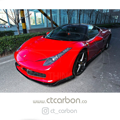 Ferrari 458 Italia Full Carbon Fibre/Fiber Body Kit & Aero Pack - CT Design (2010-2015) - Front Lip Splitter, Side Skirts, Rear Diffuser, Spoiler/Bootlid