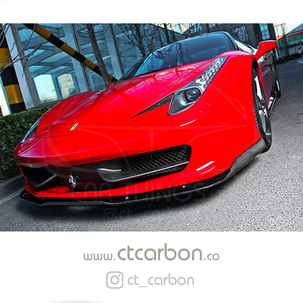 Ferrari 458 Italia Full Carbon Fibre/Fiber Body Kit & Aero Pack - CT Design (2010-2015) - Front Lip Splitter, Side Skirts, Rear Diffuser, Spoiler/Bootlid