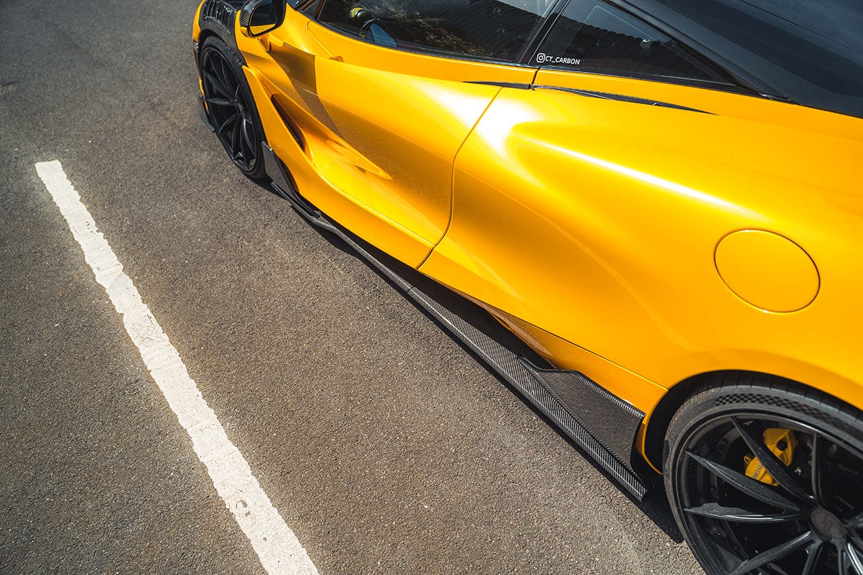 McLaren 720S Full Carbon Fibre/Fiber Body Kit & Aero Kit - CT Design V2 Dry Carbon (Pre-Preg) - Front Splitter/Lip, Side Skirts, Rear Diffuser/Valance, Airbrake Spoiler - OEM+ Fit - 2017-2023