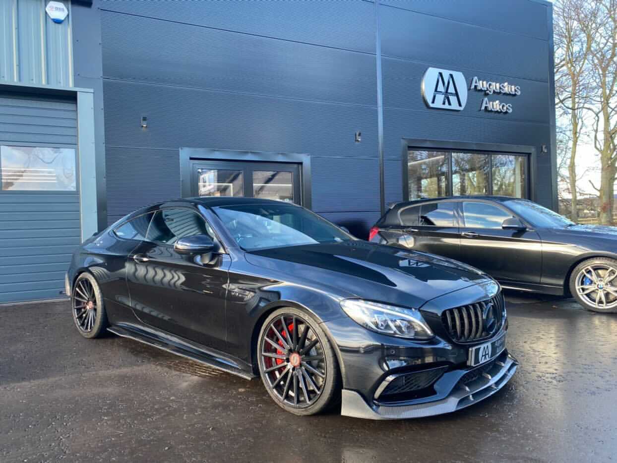 Mercedes C63 AMG/C63 S W205 Coupe 2015-2018 (Pre-Facelift) Carbon Fibre/Carbon Fiber Full Body Kit – CFRP Aero/Styling Pack by CT Carbon: Front Splitter B Style, Side Skirts D, Rear Diffuser CT, Boot/Trunk Lip Spoiler PS