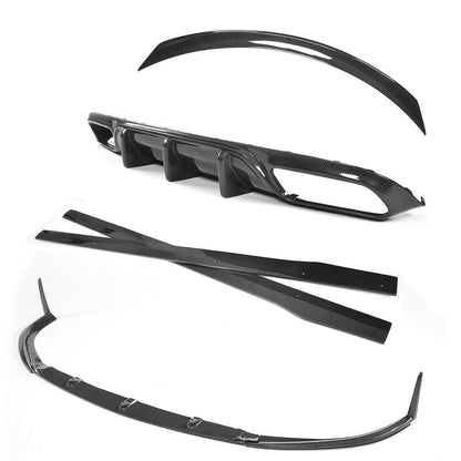 Mercedes-Benz C63 AMG W205/C205 Coupe Carbon Fibre/Fiber Body Kit V1 - Full Aero Styling Kit: Front Splitter, Side Skirts, Rear Diffuser, Boot Lip Spoiler - Pre-LCI 2015-2018 C-Class C63 S