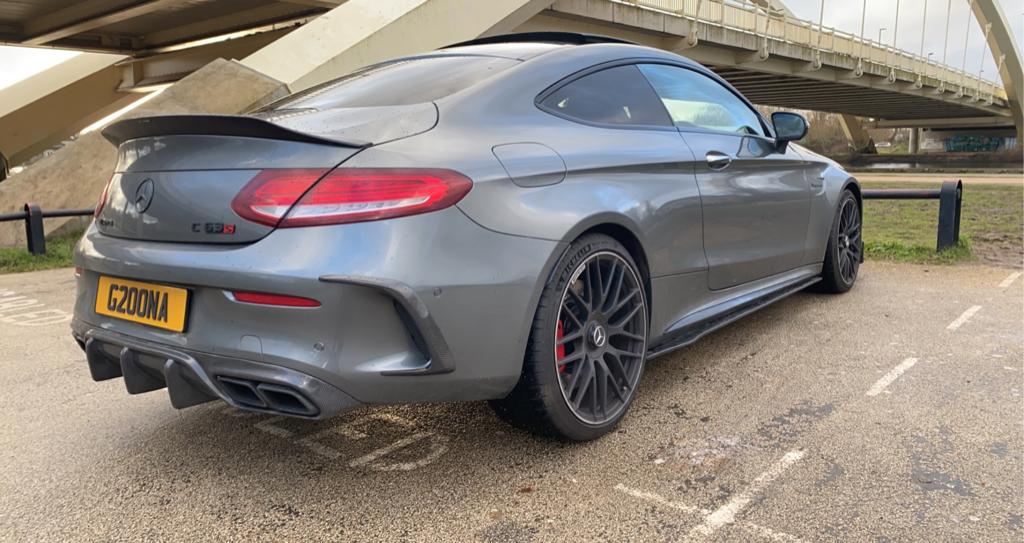 Mercedes-Benz C63 AMG W205/C205 Coupe Carbon Fibre/Fiber Body Kit V1 - Full Aero Styling Kit: Front Splitter, Side Skirts, Rear Diffuser, Boot Lip Spoiler - Pre-LCI 2015-2018 C-Class C63 S