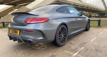 Mercedes-Benz C63 AMG W205/C205 Coupe Carbon Fibre/Fiber Body Kit V1 - Full Aero Styling Kit: Front Splitter, Side Skirts, Rear Diffuser, Boot Lip Spoiler - Pre-LCI 2015-2018 C-Class C63 S
