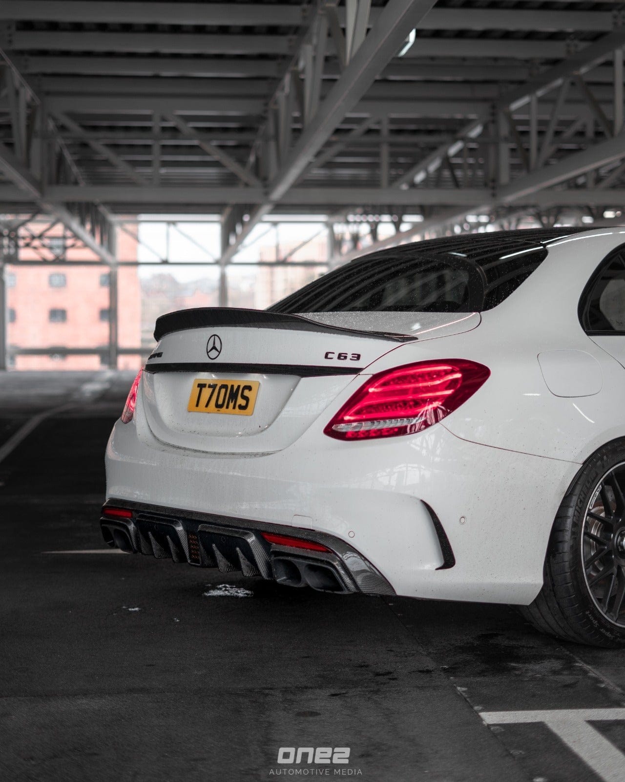Mercedes-AMG C63 W205 Saloon 2014-2018 Full Carbon Fibre/Fiber Body Kit | B-Style Aero Pack: Front Lip Splitter, Side Skirt Extensions (D), Rear Diffuser (B), Boot Lip Spoiler (PS) | 4-Door C-Class Sedan