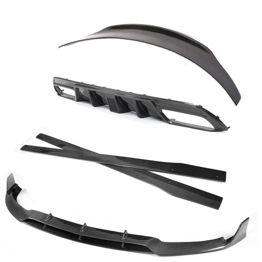 Mercedes-Benz AMG C63/C63S W205 Saloon/Sedan 2015-2018 Pre-Facelift Carbon Fibre/Fiber Body Kit – DTM Touring Aero Kit: Front Lip Splitter, Side Skirts, Rear Diffuser, Boot/Trunk Lip Spoiler – CT Carbon