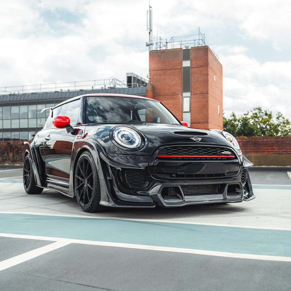 Mini Cooper S F56 JCW/Sport Pack Carbon Fibre Wide Arch Kit – Carbon Fender Flares, Overfenders & Wheel Arch Extensions (2014–2021 3‑Door) by CT Carbon – Gloss Widebody Arches