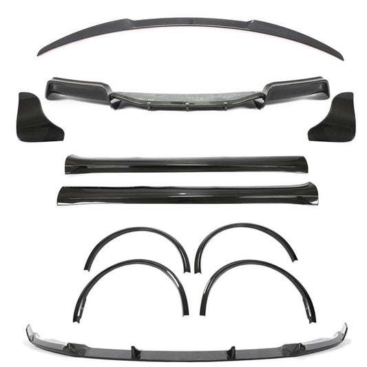 Tesla Model Y Body Kit 2019+ CT Carbon V1 Dry Pre-Preg Carbon Fibre/Fiber Aero Package – Full Exterior Kit: Front Lip Splitter, Rear Diffuser & Canards, Boot/Trunk Spoiler, Side Skirts, Wheel Arch/Fender Trims – OEM+ Performance Styling UK