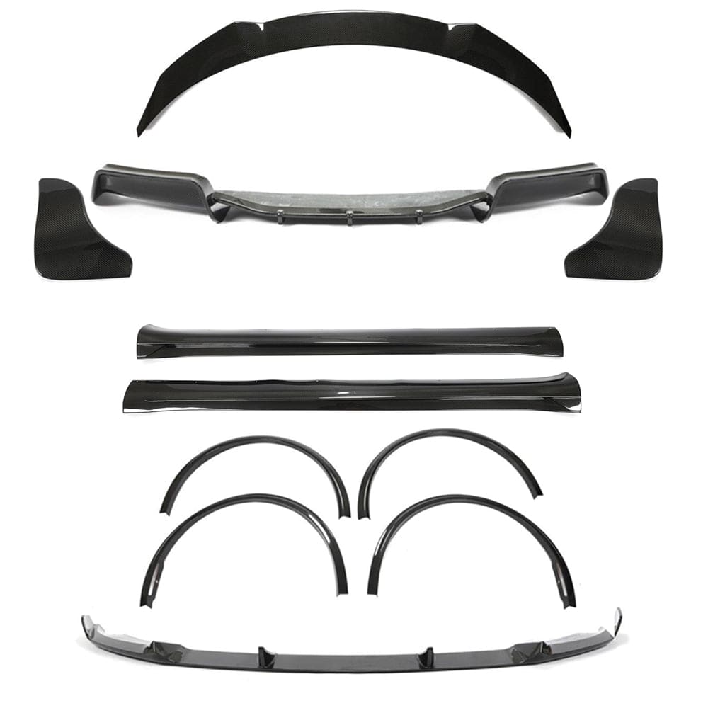 Tesla Model Y Carbon Fibre/Carbon Fiber Body Kit V2 – Full Aero Styling Pack by CT Carbon (2019+): Front Lip Splitter, Side Skirts, Rear Diffuser & Canards, Wheel Arch Flares/Extensions, Rear Spoiler – OEM+ Performance Pre-Preg Exterior Kit UK Stock