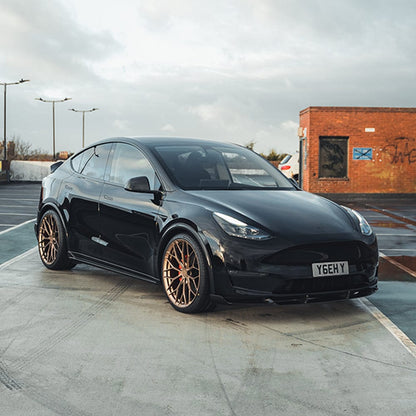 Tesla Model Y Carbon Fibre (Fiber) Full Body Kit V3 by CT Carbon - Prepreg Dry Carbon Aero Pack: Front Lip Splitter, Side Skirts, Rear Diffuser, Boot/Trunk Spoiler - 2019+ Aftermarket Styling Upgrade UK