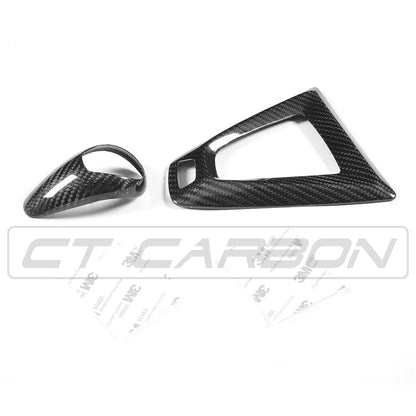 CT Carbon BMW F-Series M DCT Carbon Fiber Gear Shifter & Centre/Center Console Surround Trim LHD – Fits F87 M2, F80 M3, F82/F83 M4, F10 M5, F12/F13 M6, F85 X5M, F86 X6M – Gear Selector/Lever Bezel Cover