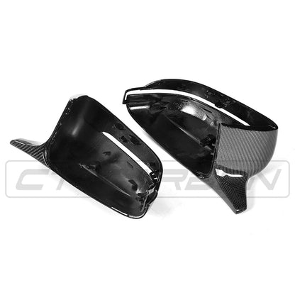 BMW G-Series Carbon Fibre/Fiber Wing Mirror Caps LHD Left-Hand Drive - Side/Door Mirror Covers for 3 Series G20 G21, 4 Series G22 G23 G26, 5 Series G30 G31, 2 Series G42 - Real Carbon Mirror Shells/Housings Replacement Pair