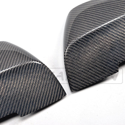 BMW F-Series Carbon Fibre Replacement Mirror Caps – OEM Style Wing/Side Door Mirror Covers for F20 F21 F22 F23 F30 F31 F32 F33 & F87 M2 (2015-2020) – M Sport Fitment – Real Carbon Housing Shells