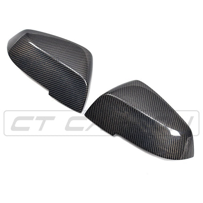 BMW F-Series Carbon Fibre Mirror Caps - Wing/Side Door Mirror Covers & Housings, M Performance Style - F20 F21 F22 F23 F30 F31 F32 F33 F87 - 1 2 3 4 Series & M2 - Gloss OEM Replacement for M Sport (2015-2020)