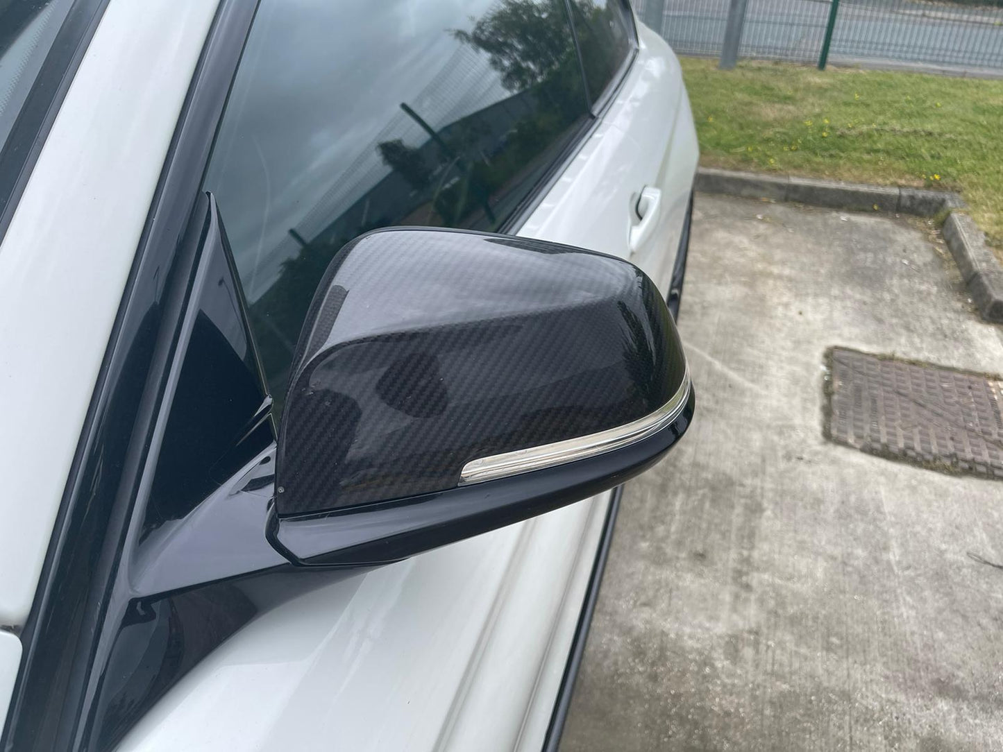 BMW F-Series Carbon Fibre Mirror Caps - Wing/Side Door Mirror Covers & Housings, M Performance Style - F20 F21 F22 F23 F30 F31 F32 F33 F87 - 1 2 3 4 Series & M2 - Gloss OEM Replacement for M Sport (2015-2020)