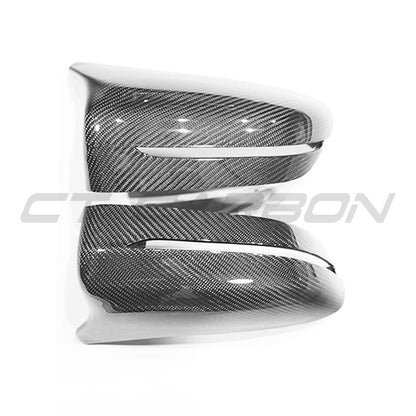 BMW F90 M5 & M5 Competition (M5 Comp) Carbon Fibre/Carbon Fiber Wing Mirror Covers - Gloss Replacement Door Mirror Caps/Housings/Shells (LHD Only) 2017-2023 Saloon/Sedan OEM Fit Performance Exterior Upgrade
