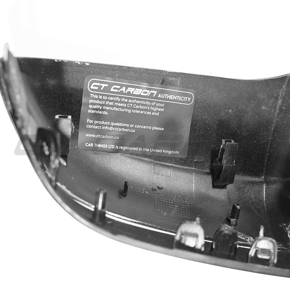 BMW F90 M5 & M5 Competition (M5 Comp) Carbon Fibre/Carbon Fiber Wing Mirror Covers - Gloss Replacement Door Mirror Caps/Housings/Shells (LHD Only) 2017-2023 Saloon/Sedan OEM Fit Performance Exterior Upgrade