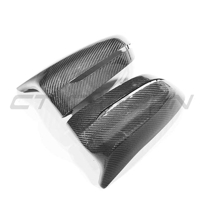 BMW M5 F90 2017-2023 Carbon Fibre (Carbon Fiber) Wing Mirror Covers, Door Mirror Caps & Housings – Gloss Real Carbon OEM-Style Replacement – Fits M5 & M5 Competition – Left-Hand Drive (LHD) Only
