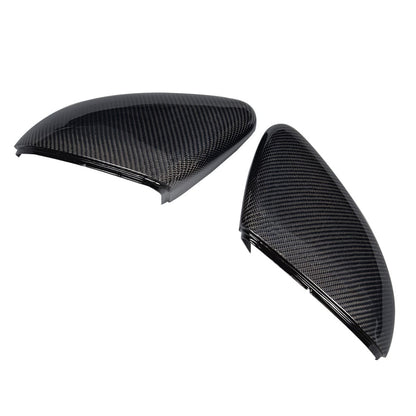 VW Volkswagen Golf Mk7/Mk7.5 Carbon Fibre/Fiber Wing Mirror Caps Covers – Gloss OEM+ Replacement Door Mirror Shells Housings for Golf GTI & R (2014–2020) by CT Carbon – Pair