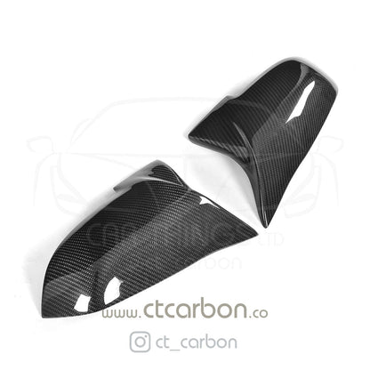 BMW F-Series Carbon Fibre M Style Wing/Door Mirror Covers - Replacement Mirror Caps for 1 2 3 4 Series F20 F21 F22 F23 F30 F31 F32 F33 & F87 M2 (2015-2020) Gloss OEM+ Pair, M Sport Mirror Housings by CT Carbon