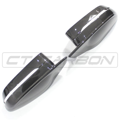 CT Carbon Real Carbon Fibre/Fiber Wing Mirror Caps/Covers for BMW G-Series G80/G81 M3, G82/G83 M4, G87 M2 & G42 M240i (2021+) – LHD Gloss Side Door Mirror Housings/Shells Replacement