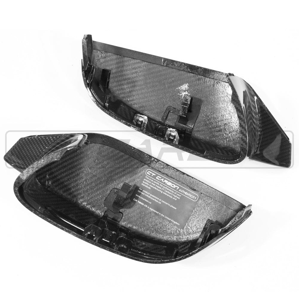 BMW M2 M3 M4 G80 G81 G82 G83 G87 & G42 M240i Carbon Fibre/Fiber Side Mirror Caps – Full Replacement Wing Mirror Covers/Housings/Shells, High-Gloss, LHD (Left-Hand Drive), OEM+ aftermarket by CT Carbon (2021+)