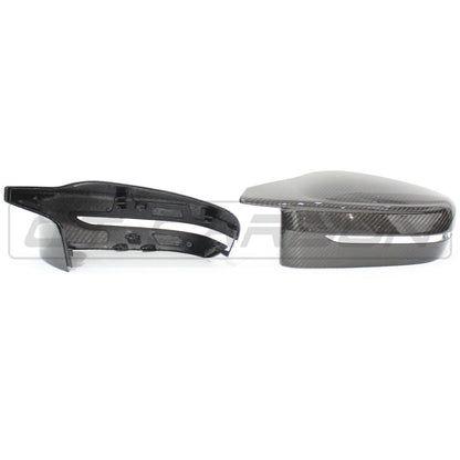CT Carbon Gloss Carbon Fibre/Fiber Mirror Caps for BMW M2/M3/M4 G80 G81 G82 G83 G87 & G42 M240i (M240i Only) (RHD) – Replacement Door/Wing Mirror Covers Housings OEM Style UK